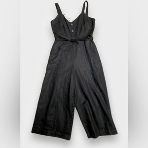 Gap Black Linen cropped jumpsuit  (one piece) Size 6